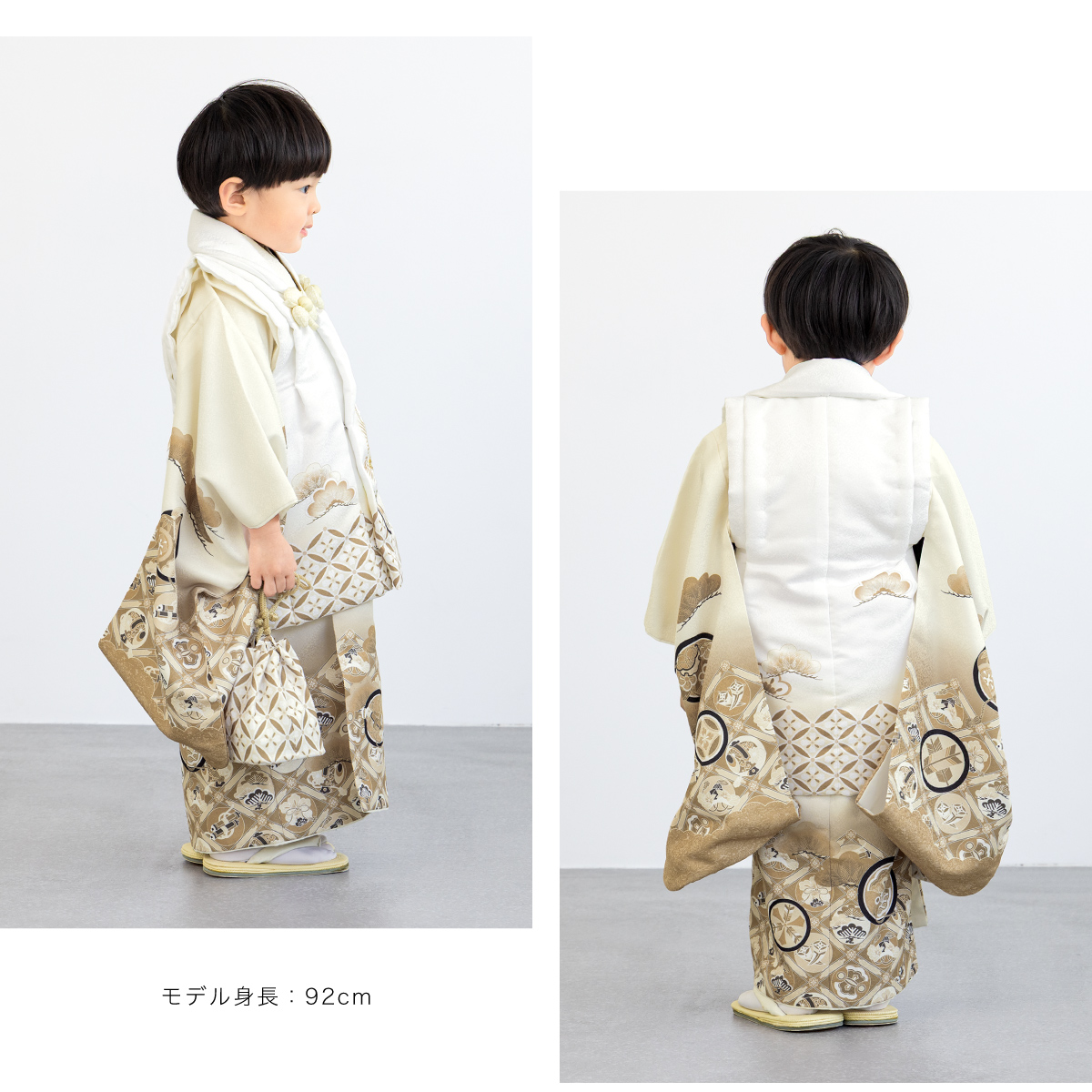 SOUBIEN(創美苑) レンタル 七五三 着物 3歳 男の子 フルセット 白 SOUBIEN(創美苑) レンタル 七五三 着物 3歳 男の子 フルセット 白