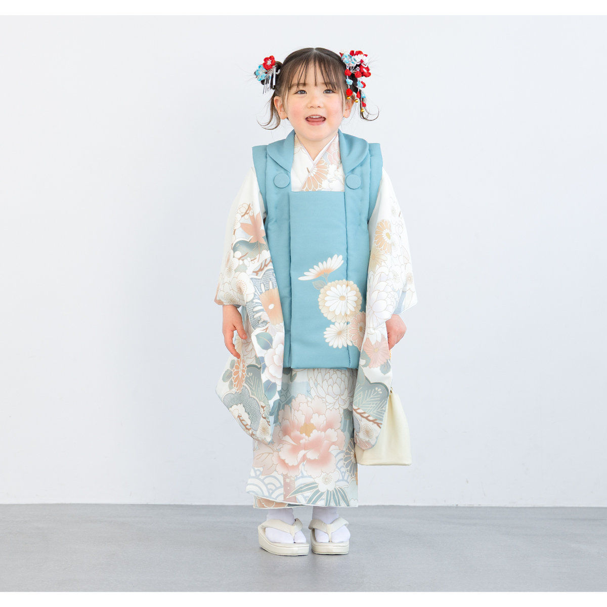 SOUBIEN（創美苑） レンタル 七五三 女の子 3歳 着物 被布 フルセット