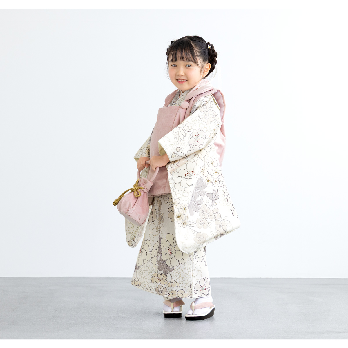 レンタル 七五三 女の子 3歳 着物 被布 フルセット floro 小春日の詩