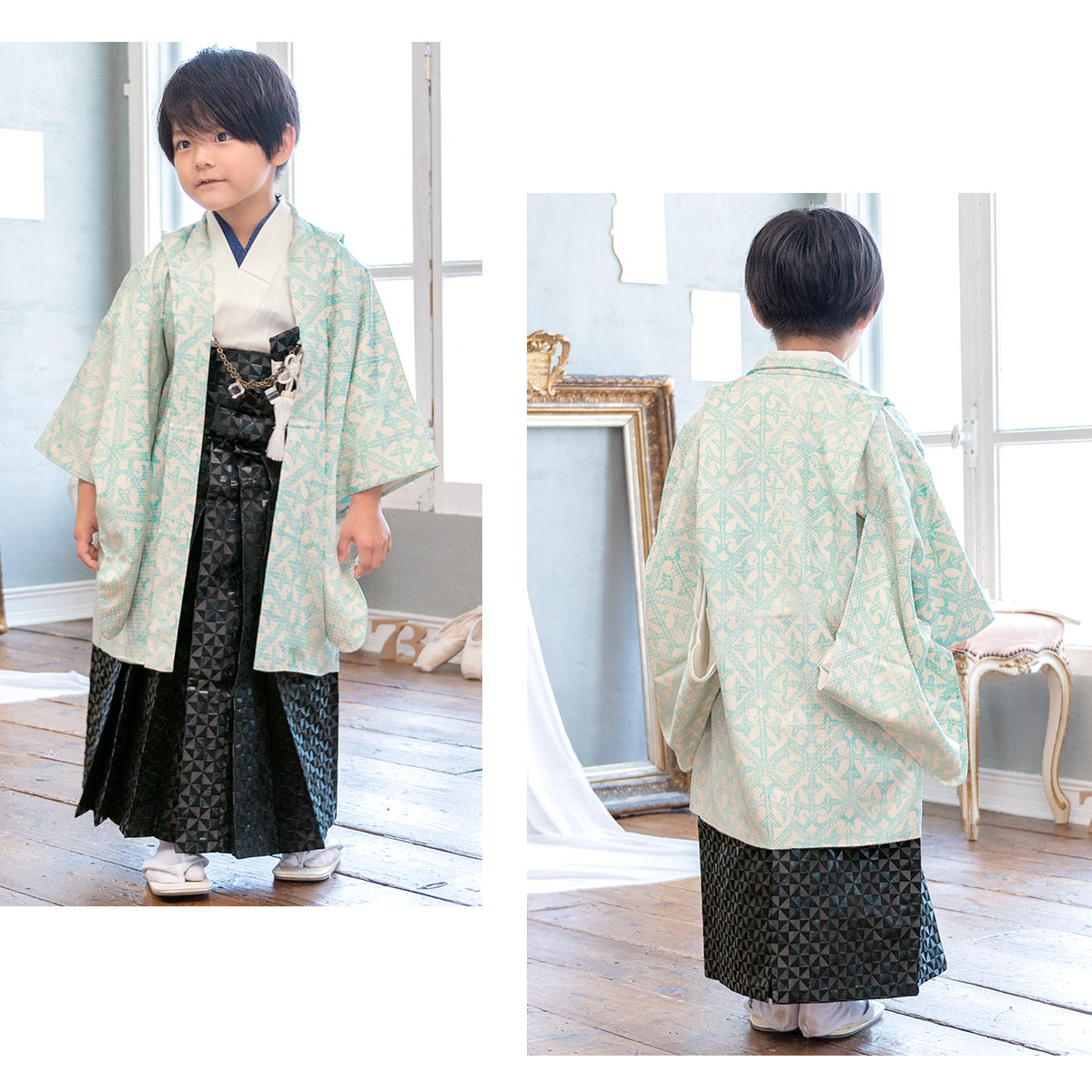 SOUBIEN 七五三 着物 レンタル 5歳 男の子 フルセット 袴セット
