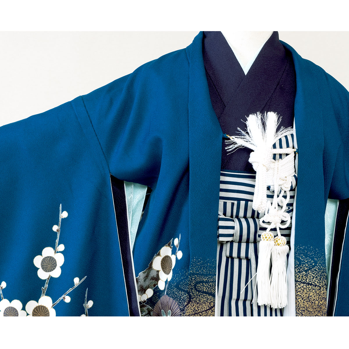 七五三 着物 レンタル 5歳 男の子 フルセット 袴セット 青系 ブルー 紺 