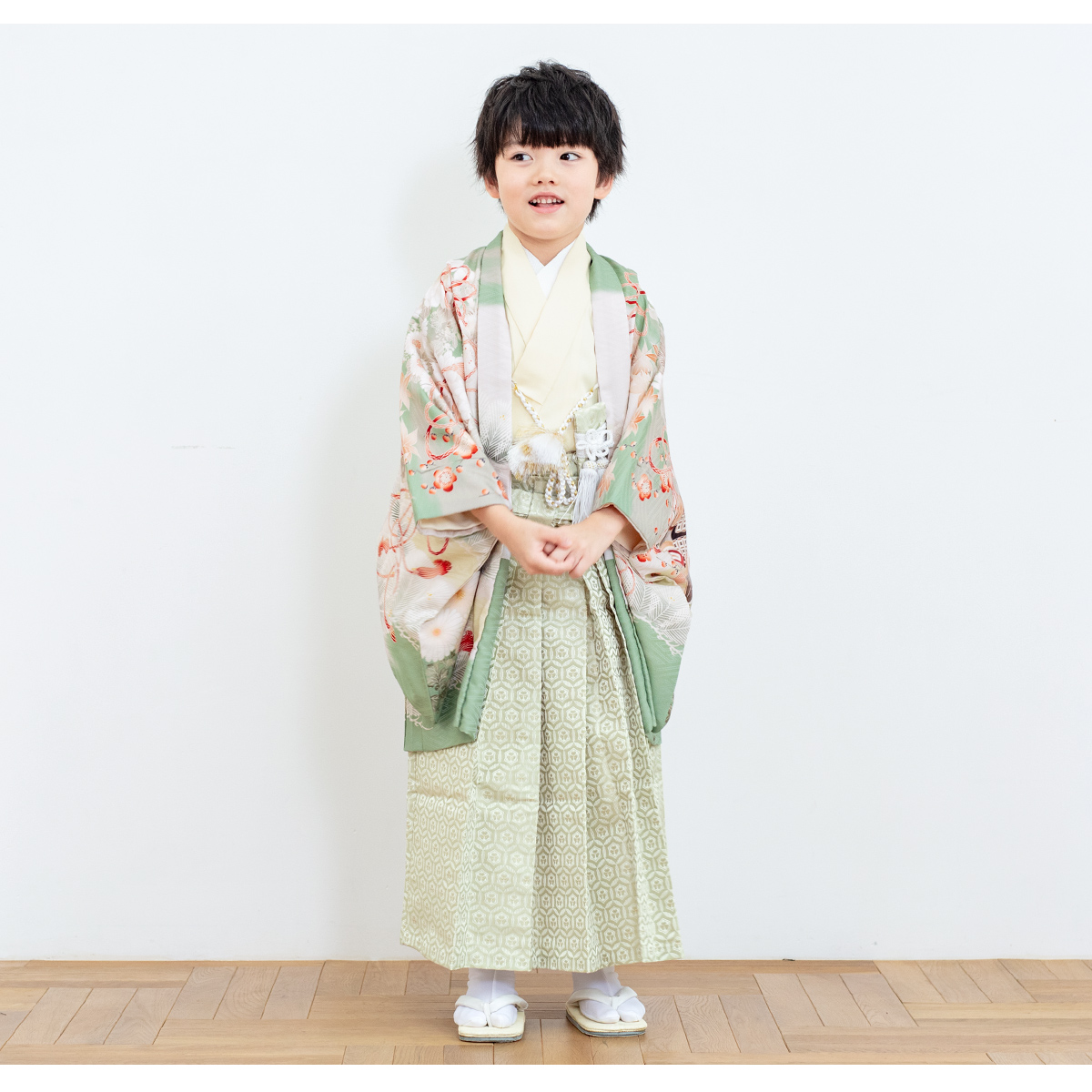 若草色♡七五三 5歳 男の子 セット 一式 緑系 兜柄
