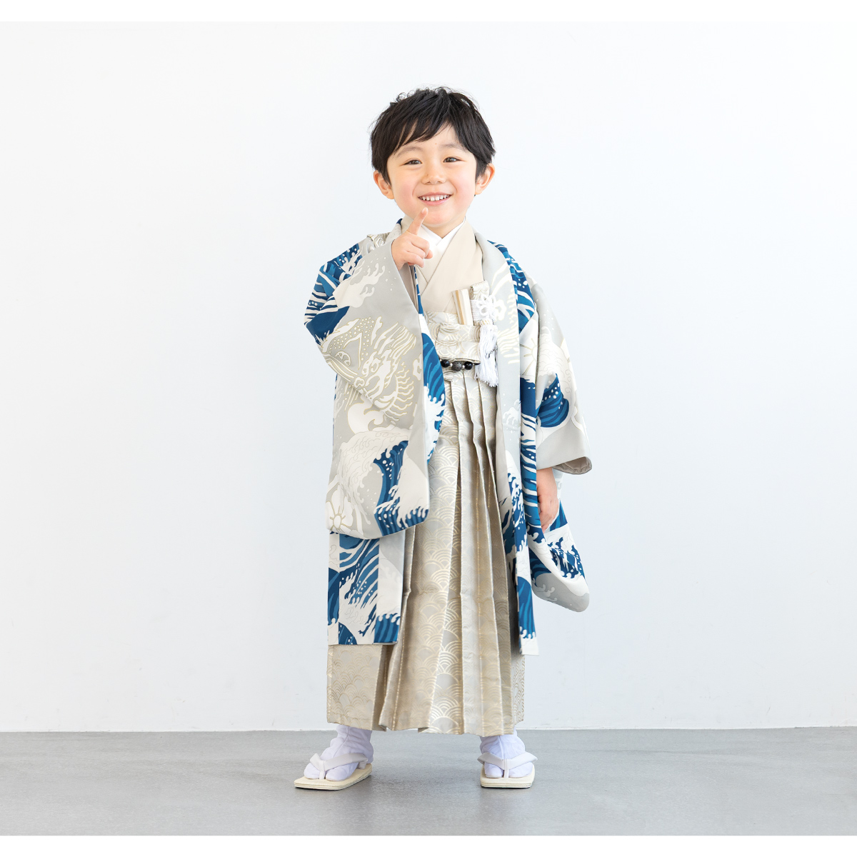 七五三 フルセット レンタル 5歳 着物 羽織 男の子 袴セット ベージュ