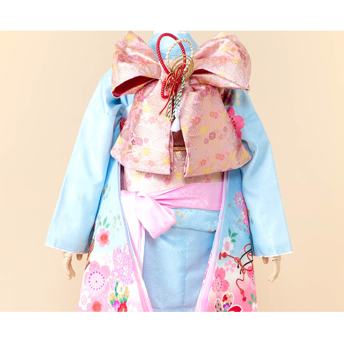7歳　正絹紫牡丹鈴　七五三　お着物フルセット　アンティーク ☆sold out☆ 7歳 正絹紫牡丹鈴 七五三 お着物フルセット