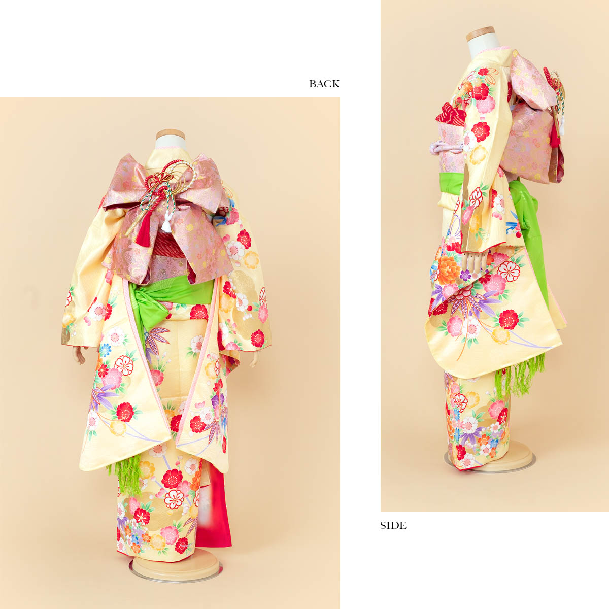 七五三着物7歳着物セットフルセット黄色菜の花色美品