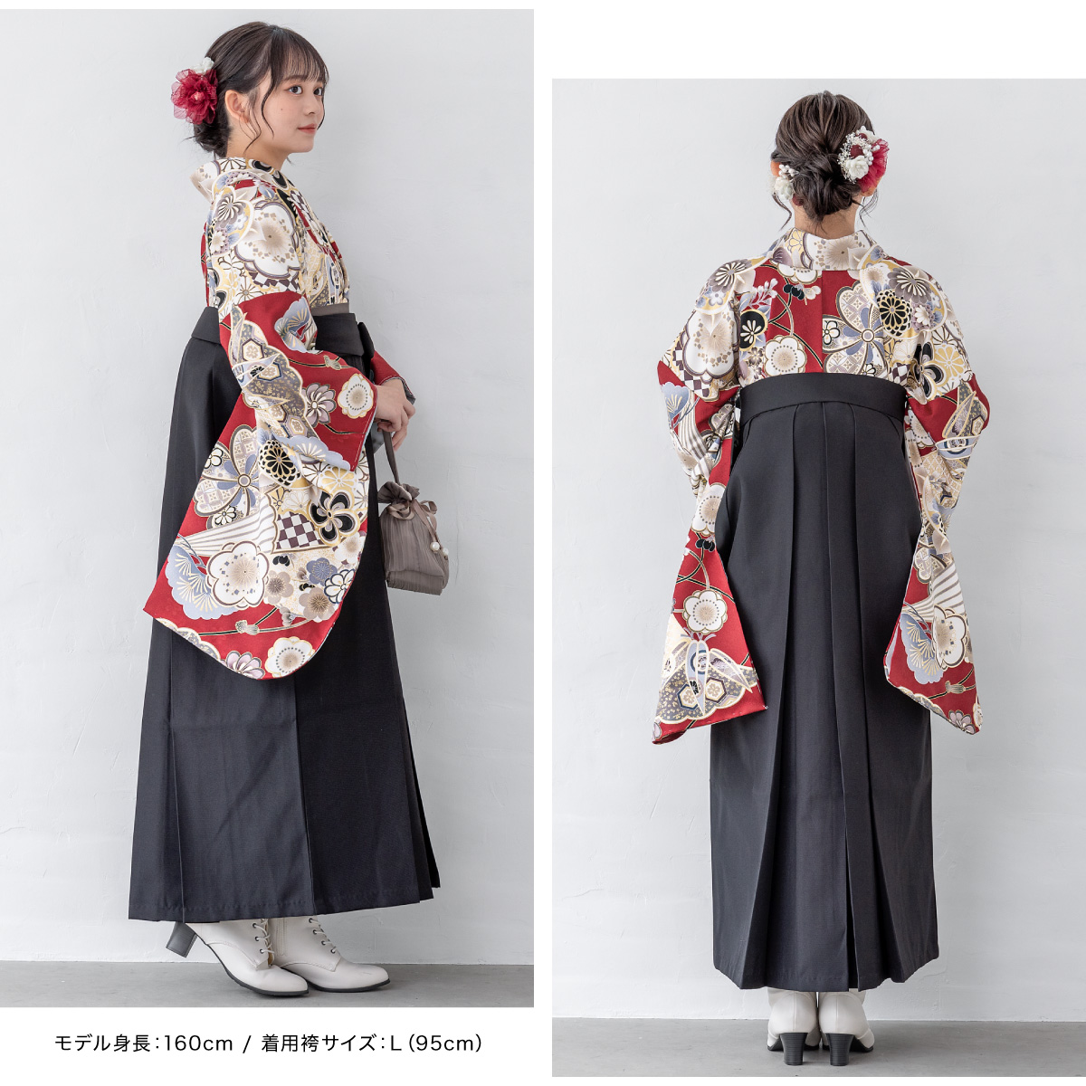 [SOUBIEN] 着物＆袴（袴試着のみ・襦袢クリーニング済）160-170㎝ ren-hms1412_3.jpg