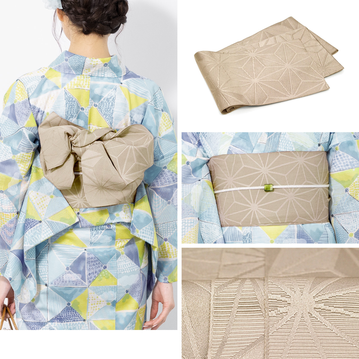 美品】浴衣単品紙ふうせん空色金子みすゞみすゞうた短時間着用モダン