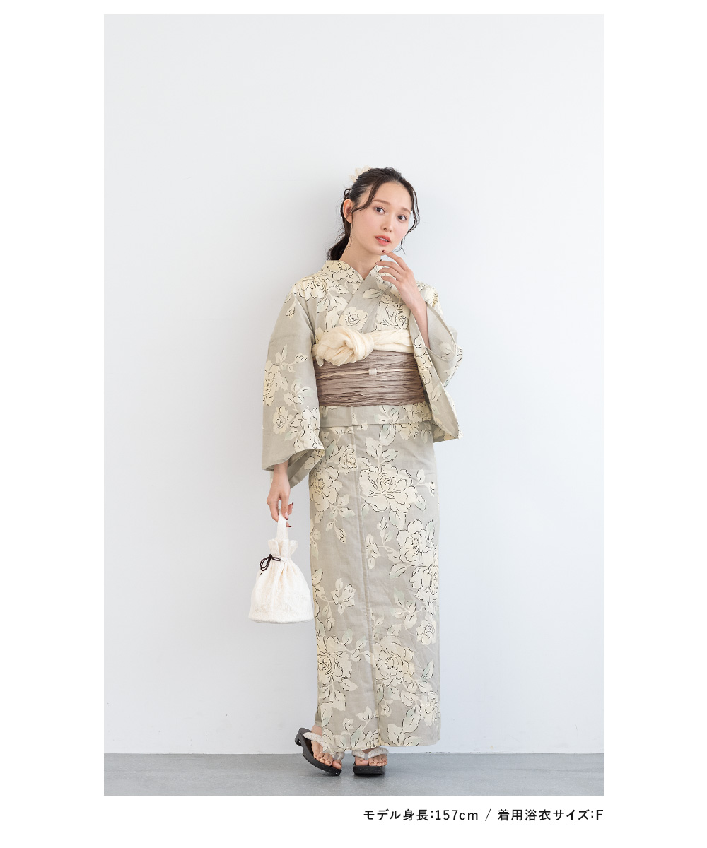 浴衣　coten 麦とホップ　ライトグレー coten | ＜浴衣反物＞ 麦とホップ＝ビール