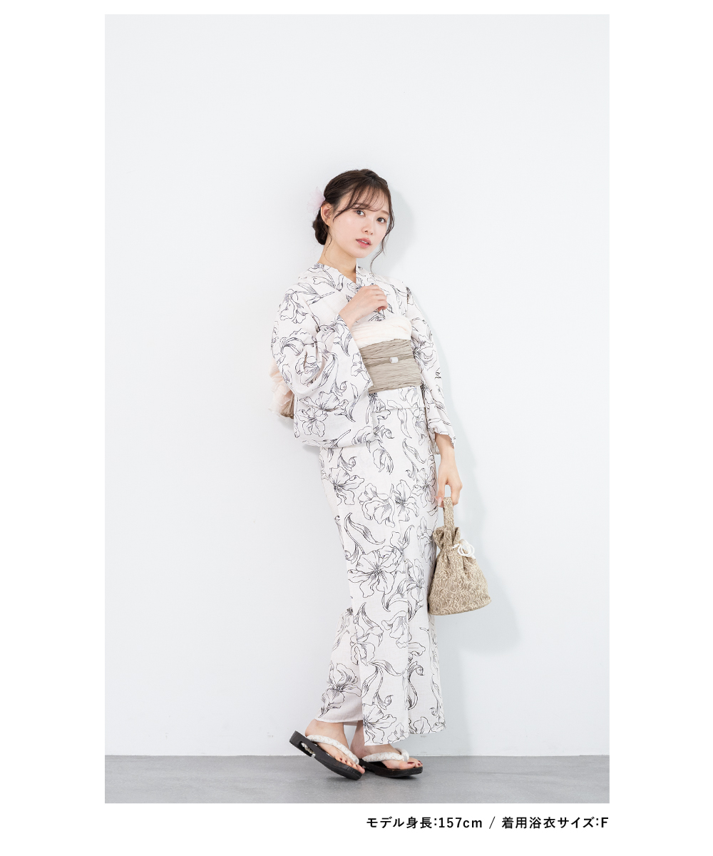 SOUBIEN（創美苑） 浴衣 セット レディース 浴衣セット 兵児帯大人 3点