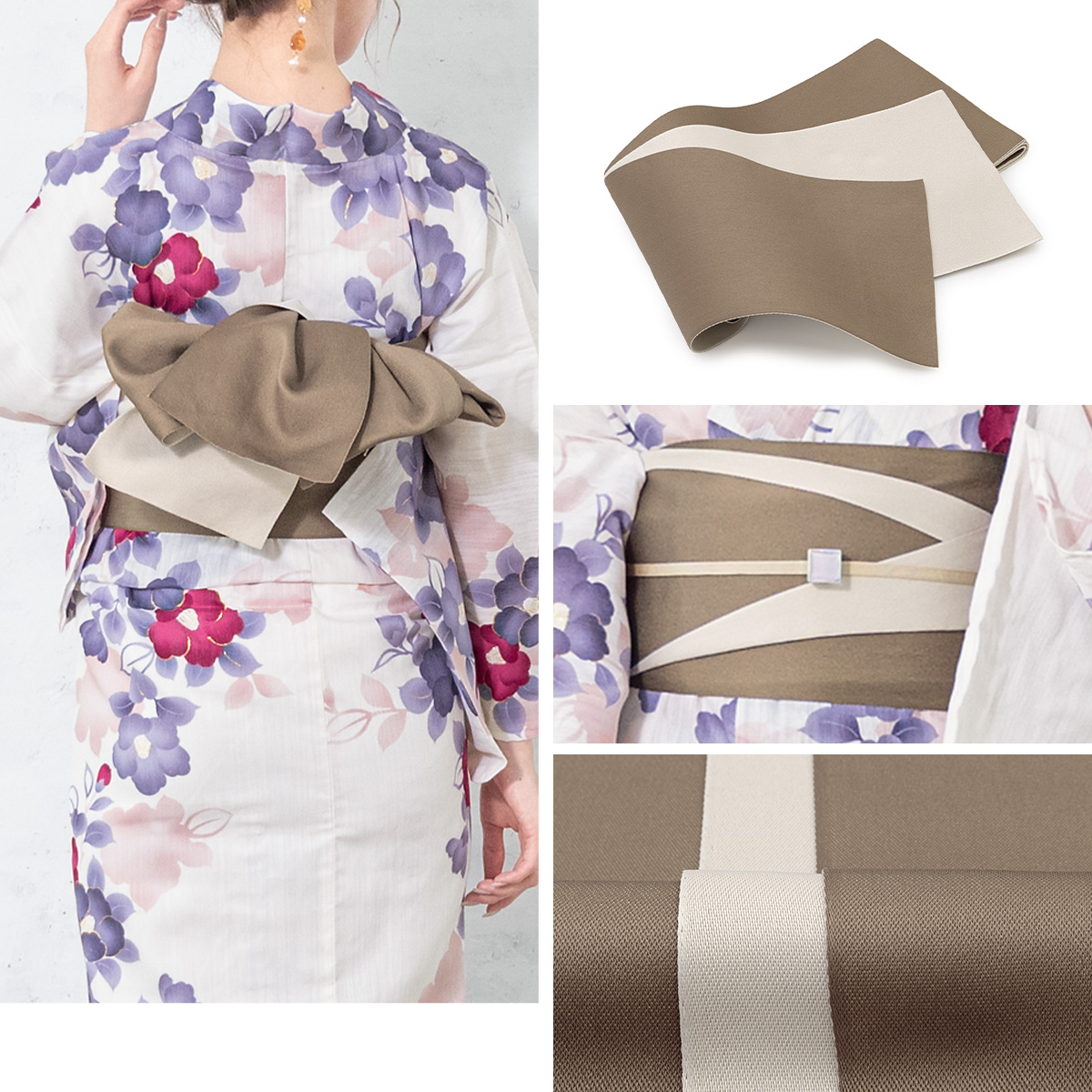 新品未使用　浴衣　半幅帯セット　ボヌールセゾン bonheur saisons（ボヌールセゾン） 浴衣 レディース セット 浴衣