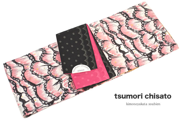 浴衣 tsumori chisato ツモリチサト 白 花 七宝文 注染 フリー SOUBIEN 浴衣 レディース 単品 tsumori chisato ツモリチサト 白
