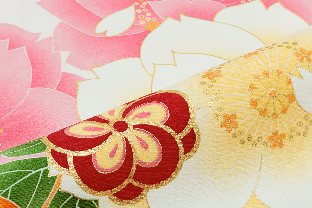 SOUBIEN（創美苑） 産着 女 女の子 販売 初着 橙色 オレンジ 桜 花