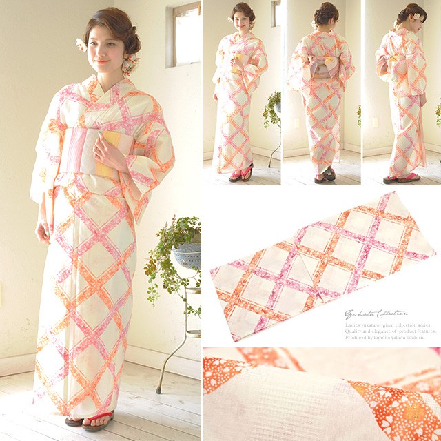 浴衣 レディース 3点セット （浴衣/半幅帯/下駄） bonheur saisons