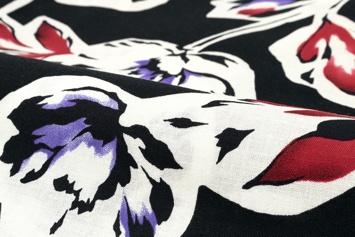 SOUBIEN（創美苑） 浴衣 レディース ブラック 黒系 赤 紫 花 フラワー