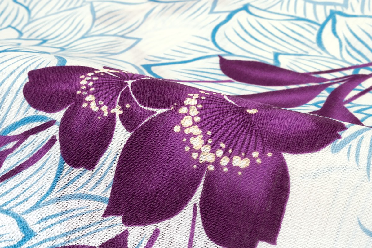 新品未使用　Dita 浴衣単品　紫　白　パープル　ホワイト系　花柄　椿？ Amazon.co.jp: dita 浴衣 京のはんなり椿 花柄 パープル