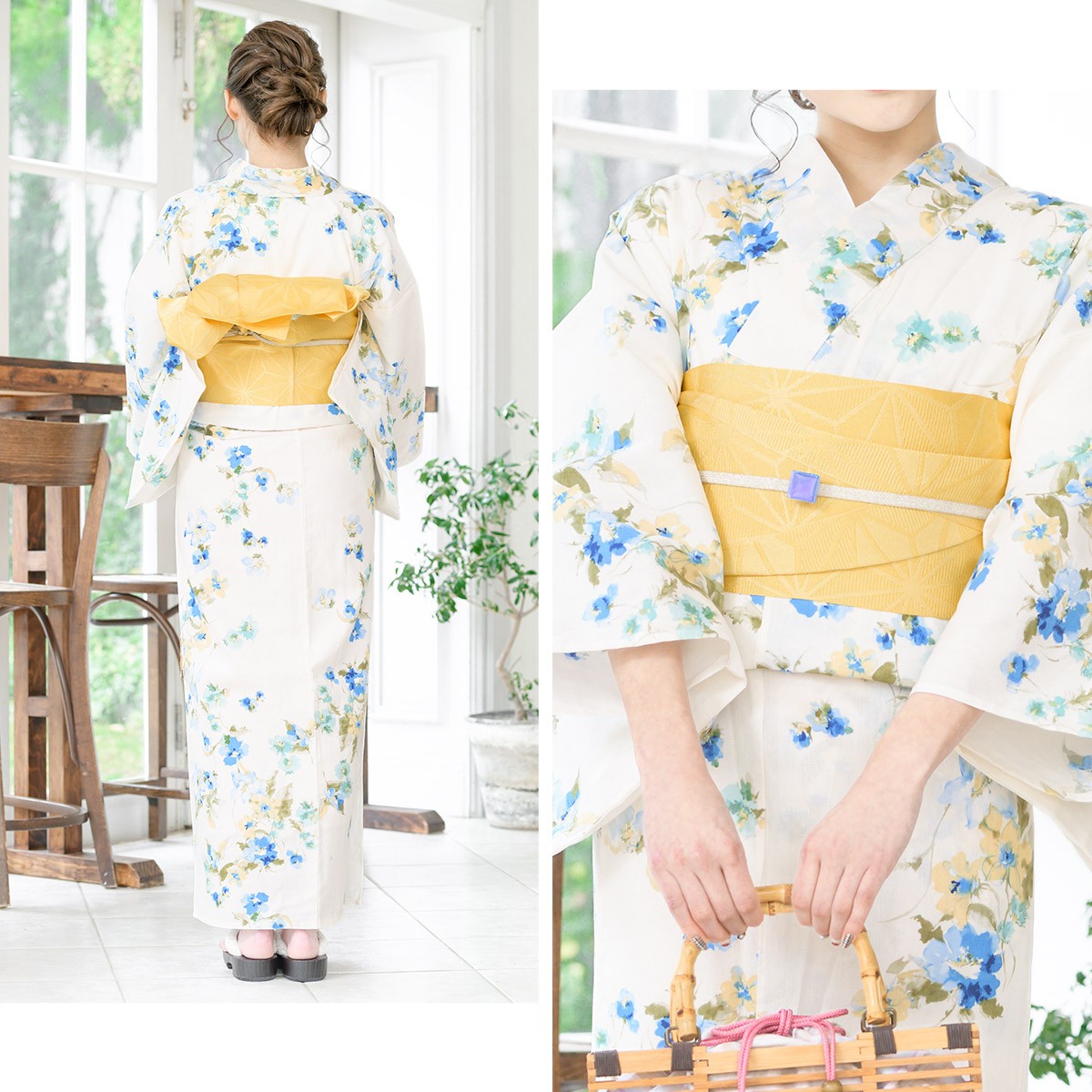SOUBIEN（創美苑） 浴衣 レディース セット レトロ 作り帯 浴衣セット