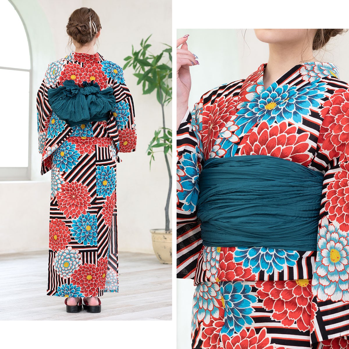 専用☆ 限定1呉服屋 浴衣 帯 2点セット ツバメ ストライプ 縞 白