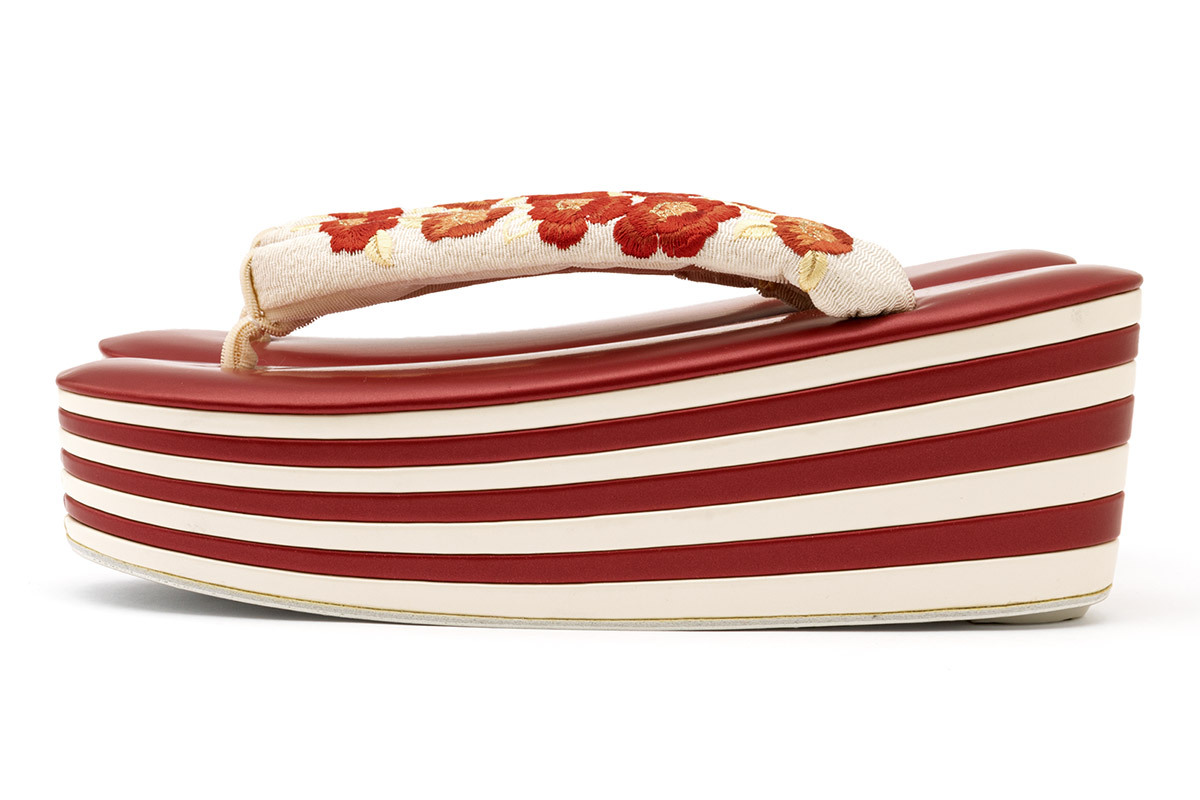 SOUBIEN（創美苑） 草履 成人式 レディース 厚底 振袖 赤 レッド 白
