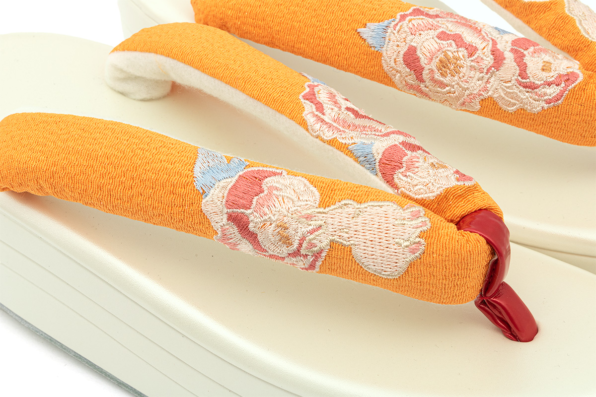 SOUBIEN（創美苑） 振袖 草履 厚底 成人式 レディース うさぎ オレンジ