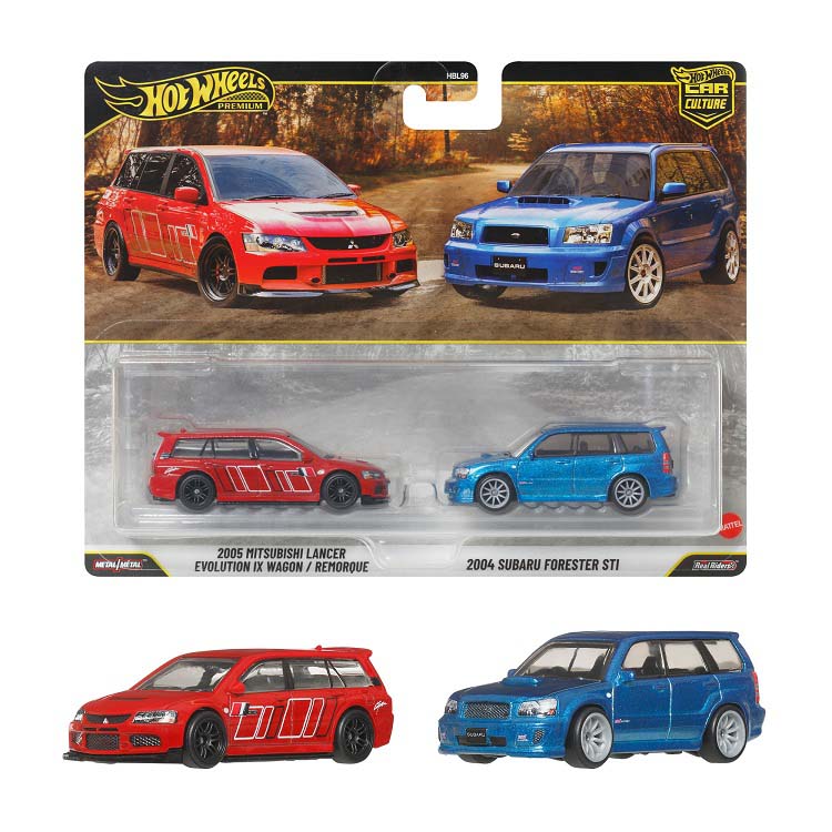 Hot Wheels ミニカー スバルとミツビシ 15台セット ホットウィール P2P 2005三菱ランサーエボIX／2004スバルフォレスター