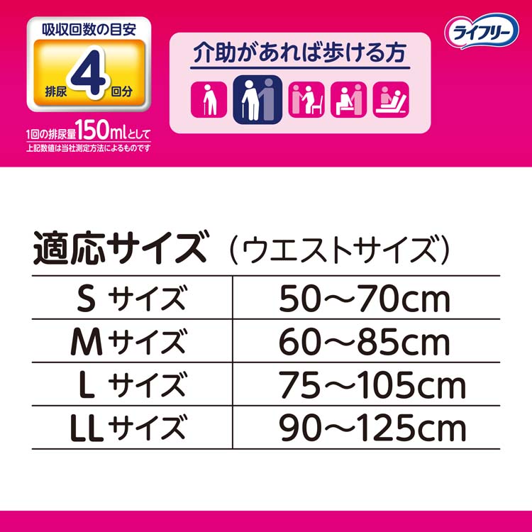ライフリー パンツタイプ 長時間あんしんうす型パンツ Mサイズ 4回吸収