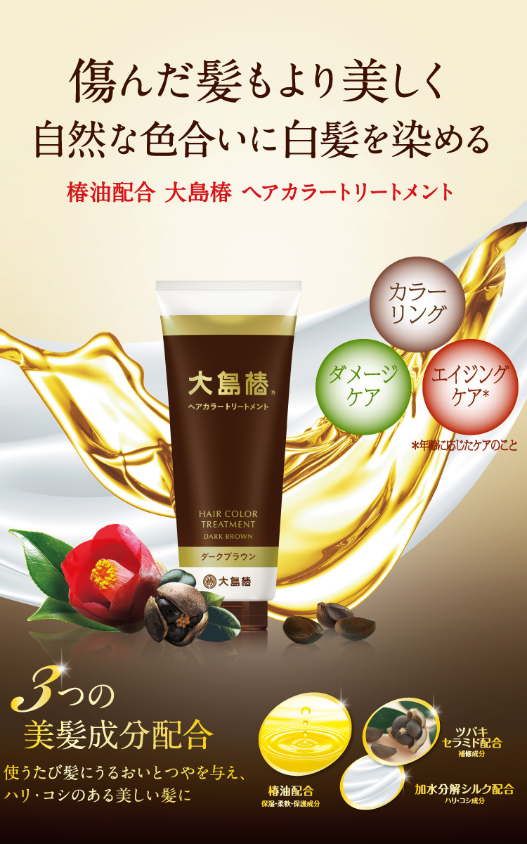 大島椿 ヘアカラートリートメント ダークブラウン ( 180g*2