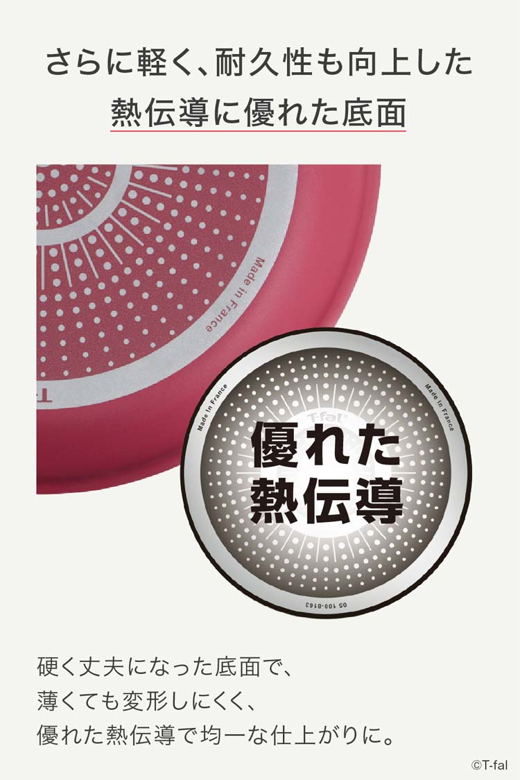 ティファール クランベリーレッド ウォックパン 28cm B55919 ( 1個