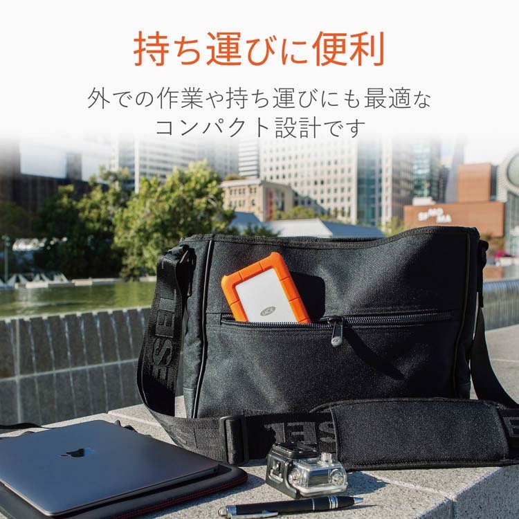 エレコム LaCie ハードディスク 外付け 2TB Rugged SECURE Type-C