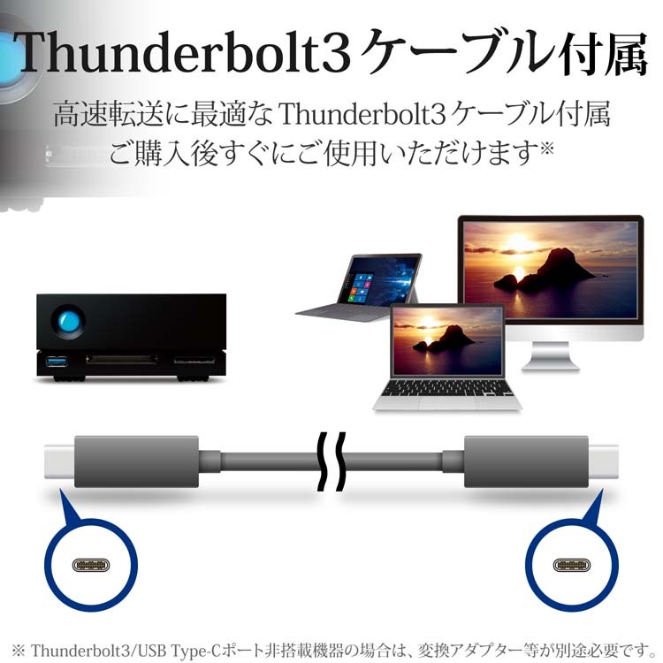 エレコム LaCie ハードディスク 外付け 8TB 1big Dock Thunderbolt 3