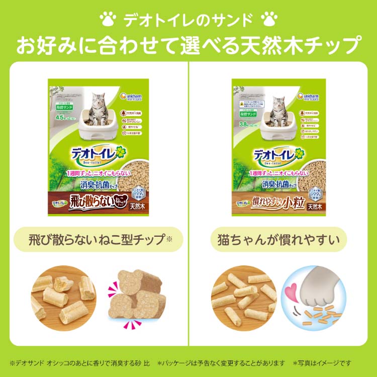 ユニチャーム デオトイレ 消臭・抗菌チップ 天然木 慣れやすい小粒 猫