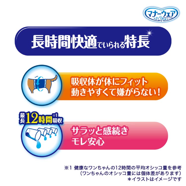 マナーウェア 長時間快適オムツ 男の子用 SSS 犬用 ( 46枚 )/ マナー