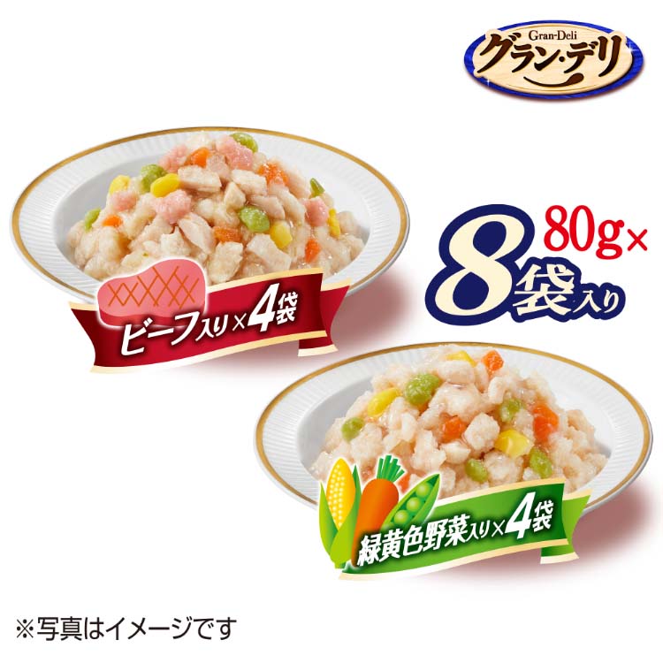 グラン・デリ 100％国産鶏肉 パウチ ほぐし 成犬用 ビーフ入り