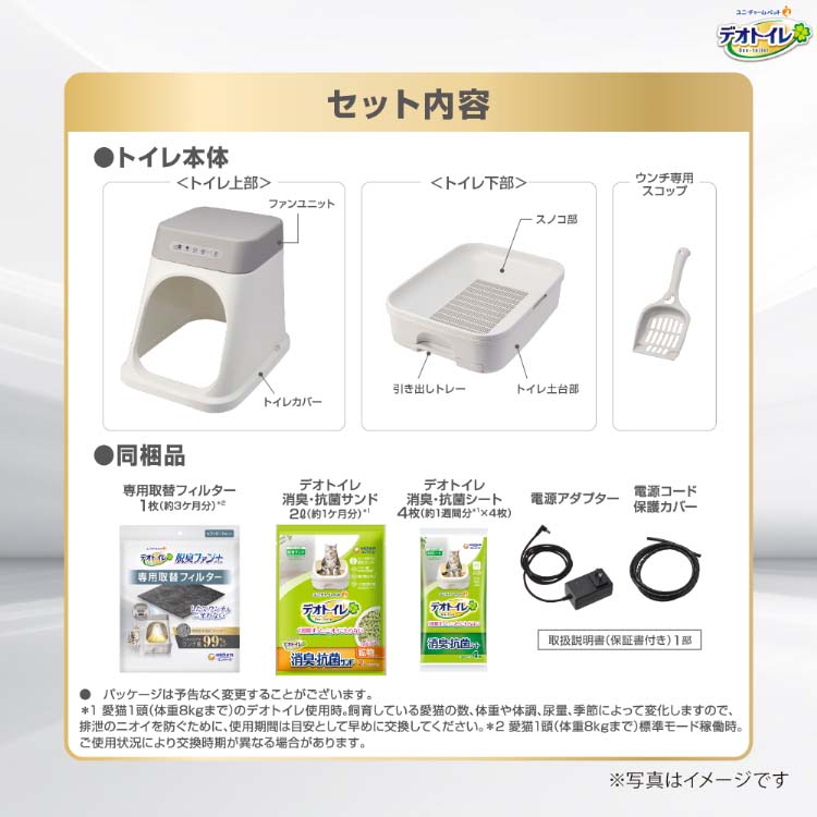 デオトイレ 脱臭ファン+本体セット 猫用トイレ ( 1セット