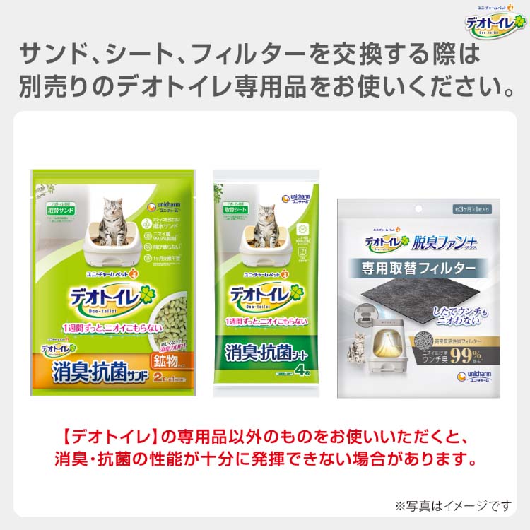 デオトイレ 脱臭ファン+本体セット 猫用トイレ ( 1セット