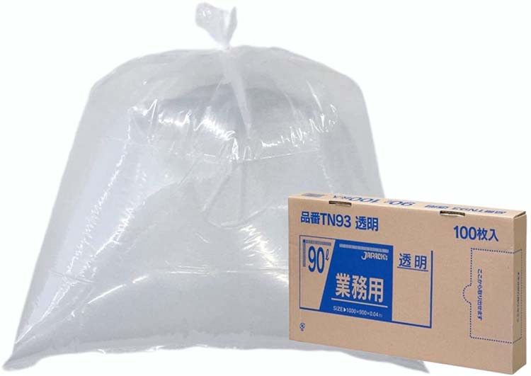 ジャパックス 業務用ゴミ袋 透明 90L BOXタイプ TN-93 ( 100枚入 )/ ジャパックス :4521684411938:爽快ドラッグ -  通販 - Yahoo!ショッピング