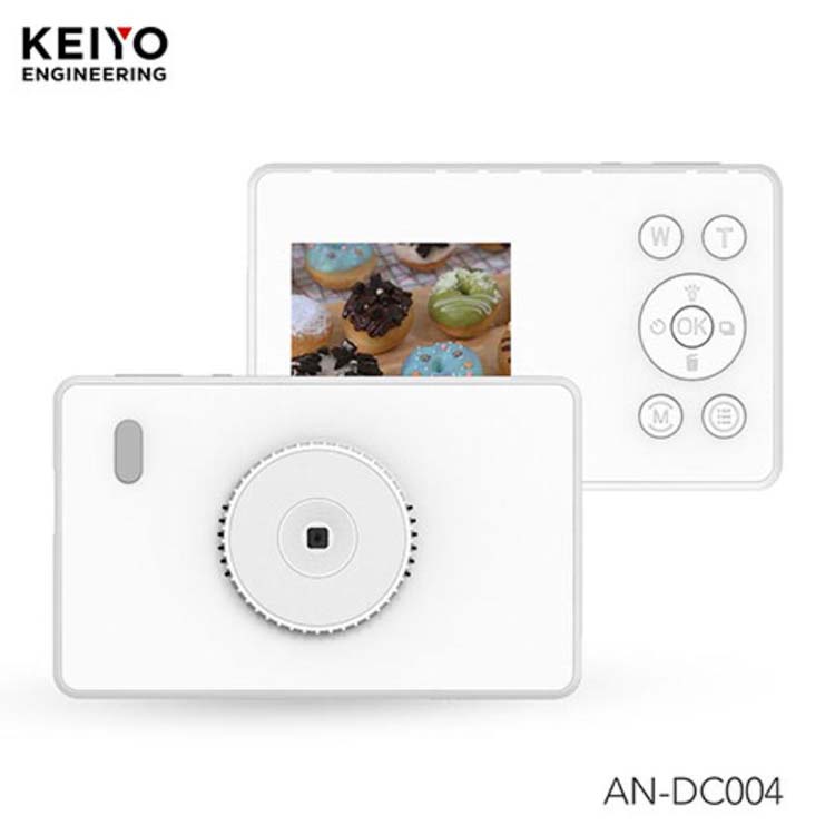 デジカメ KEIYO ポケットデジカメ カード型 ホワイト AN-DC004WH ( 1個入