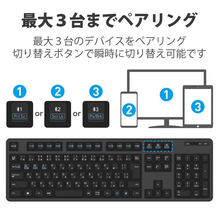 エレコム キーボード ワイヤレス Bluetooth5.0 フルキーボード