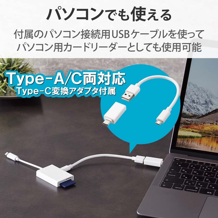 STORESカードリーダー ホワイト USB2.0マルチカードリーダー ホワイト | USB2.0 Type-A接続 | カード
