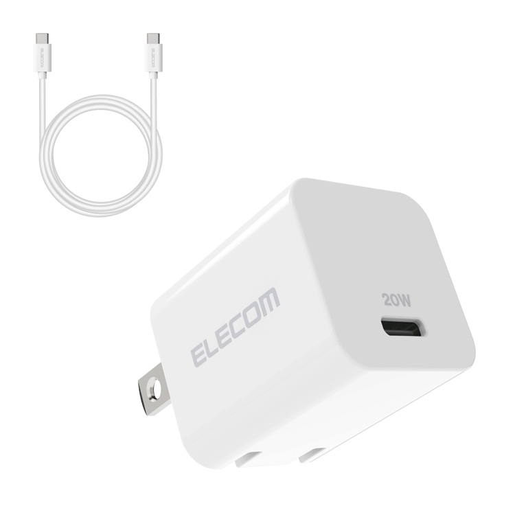 エレコム USB Type-C 充電器 PD 対応 20W Type C C ケーブル同梱 小型 ホワイト 1個 )/ エレコム(ELECOM)  :4549550253932:爽快ドラッグ 通販 