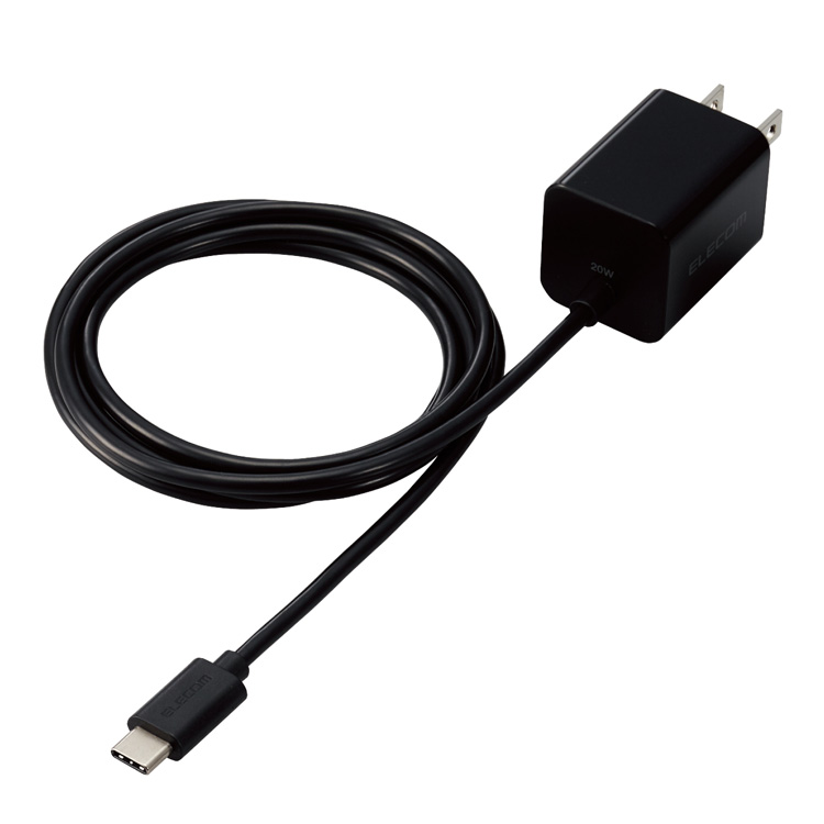 エレコム USB Type-C 充電器 PD 対応 20W Type C ケーブル 一体型 小型 ブラック 1個 )/ エレコム(ELECOM)  :4549550253949:爽快ドラッグ 通販 