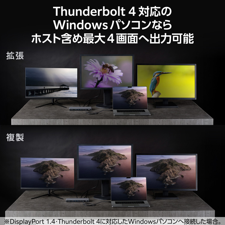 エレコム Thunderbolt4対応 ドッキングステーション シルバー DST-W13