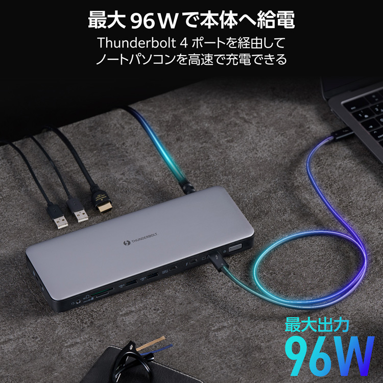 エレコム Thunderbolt4対応 ドッキングステーション シルバー DST-W13