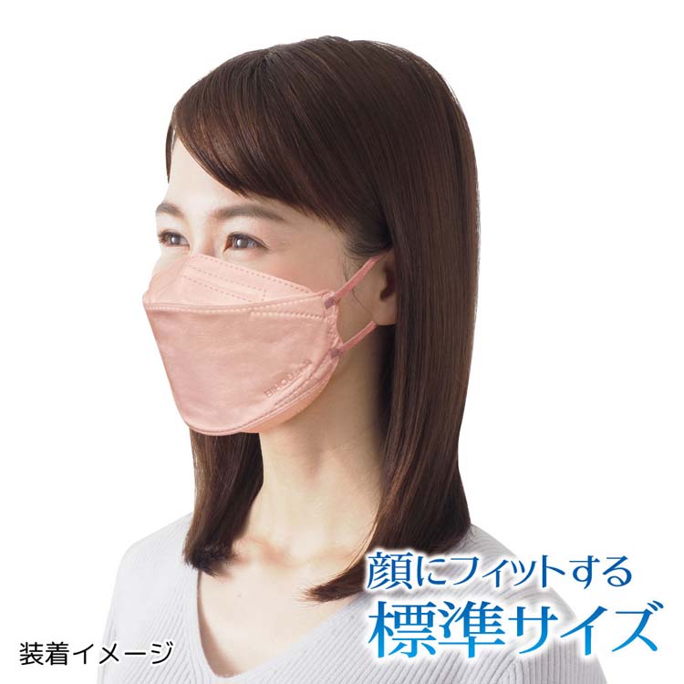 やさしいマスク 3D立体型 標準サイズ ローズ 個包装 ( 5枚入 )/ 美保