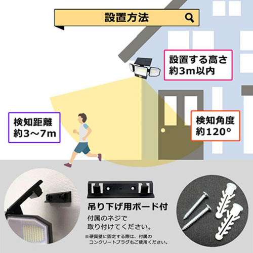 センター商事 440LEDソーラーパネルセンサーライト YC-SW2211 ( 1個入