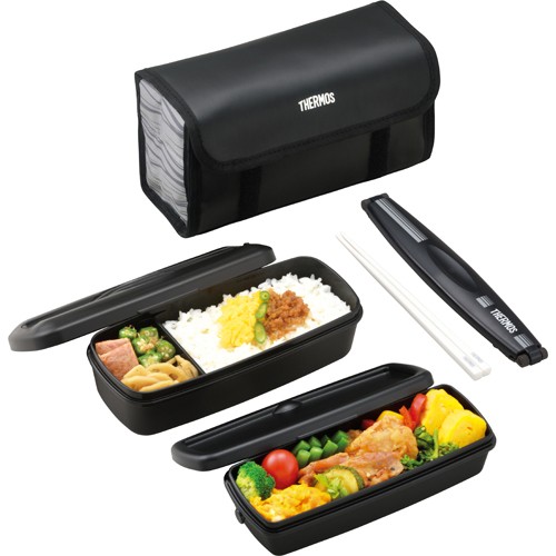 フレッシュランチボックス 2段式 900ml ブラックグレーDJB-905W BKGY