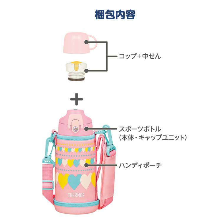 サーモス 真空断熱2ウェイボトル 0.6L ピンクハート FJJ-600WF PHT ( 1