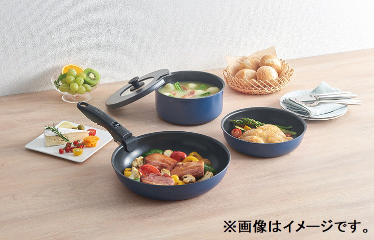 サーモス デュラブルシリーズ 取っ手のとれる炒め鍋 24cm KVC-024D IBL