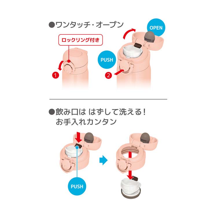 サーモス 水筒 真空断熱ケータイマグ 0.5L ピンクグラデーション JNR