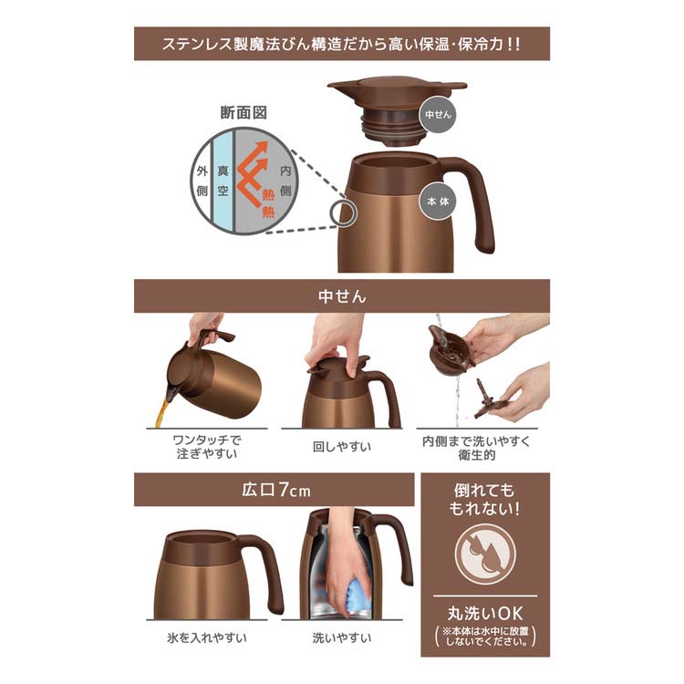 サーモス ステンレスポット 1.5L ブラウンゴールド TTB-1501 BWG ( 1個