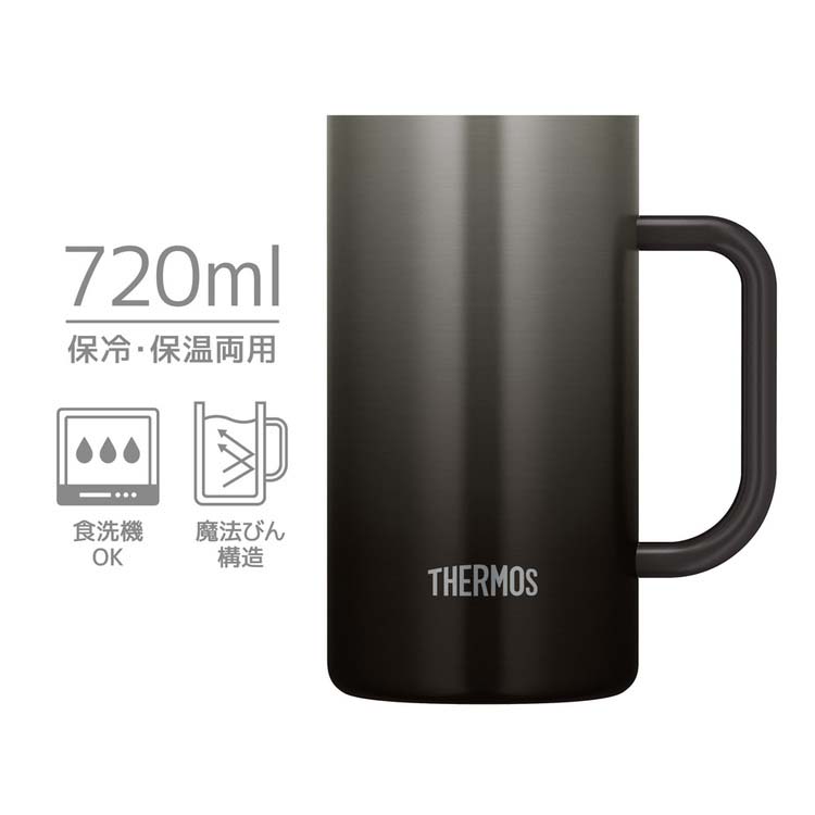 サーモス 真空断熱ジョッキ 720ml ブラック JDK-721C BK ( 1個